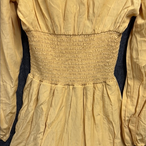 Hesperus Yellow Ruched Square Neck Sundress - Picture 4 of 6